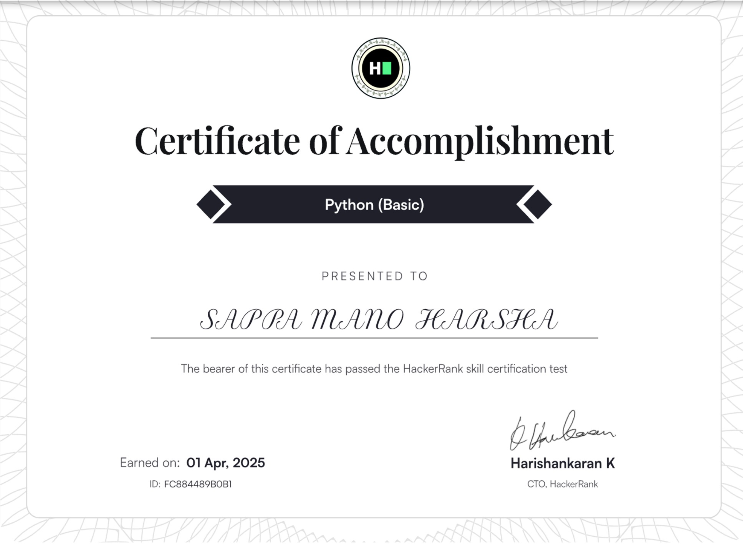 Python Certificate